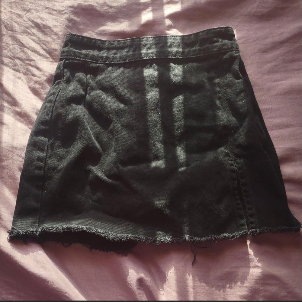 Classic Black Denim Skirt